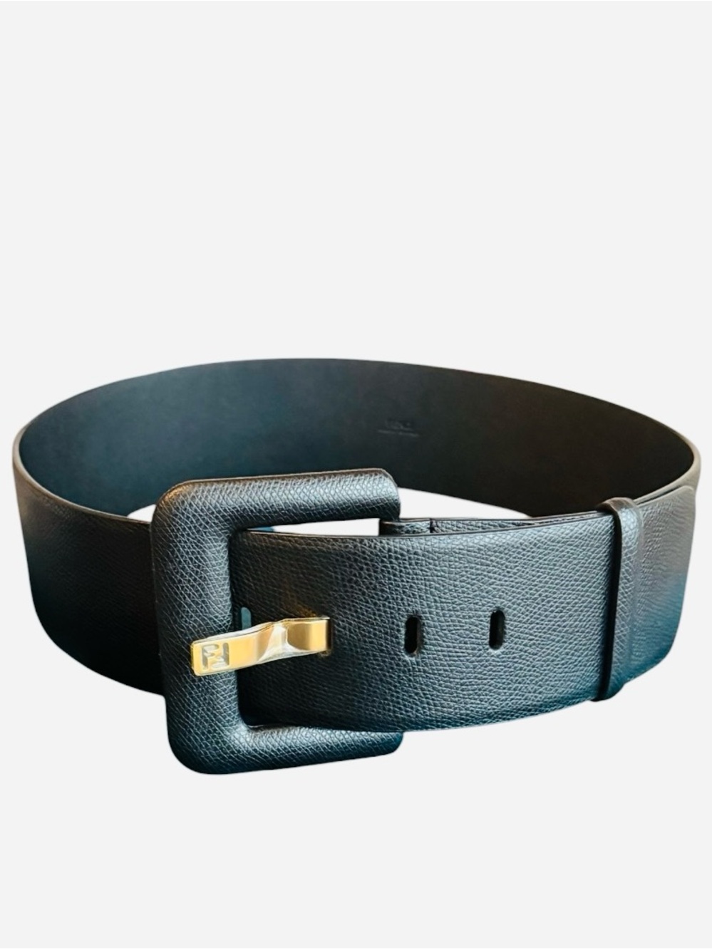Fendi Forever Black Maxi Leather Belt Size 75cm/30in (Small) NWOT